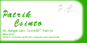 patrik csinto business card